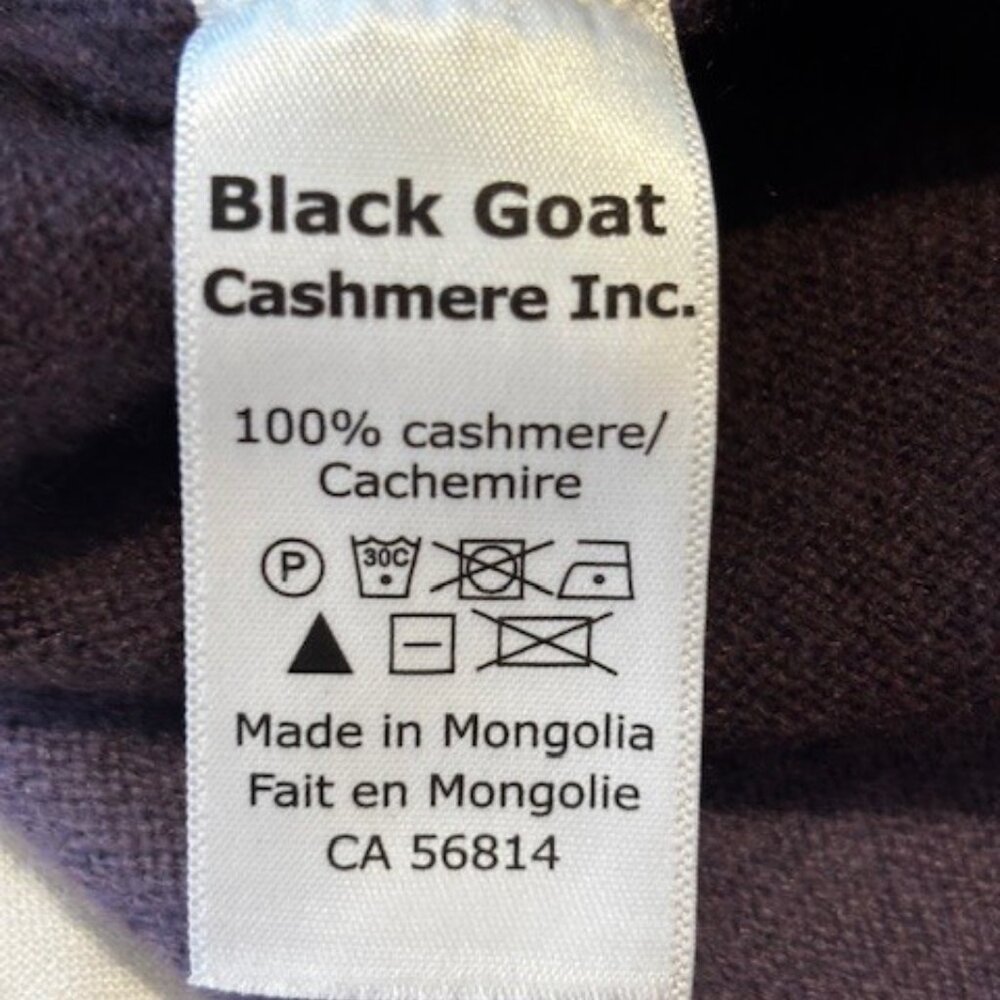 Black Goat Cashmere crewneck sweater, purple and grey, size M - Picture 7 of 7